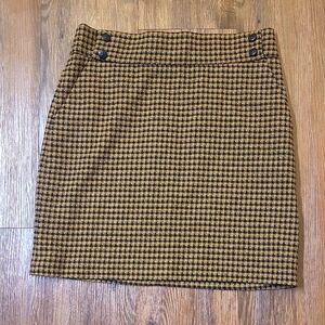 Veronica Beard Brown and Black Houndstooth Pencil Skirt